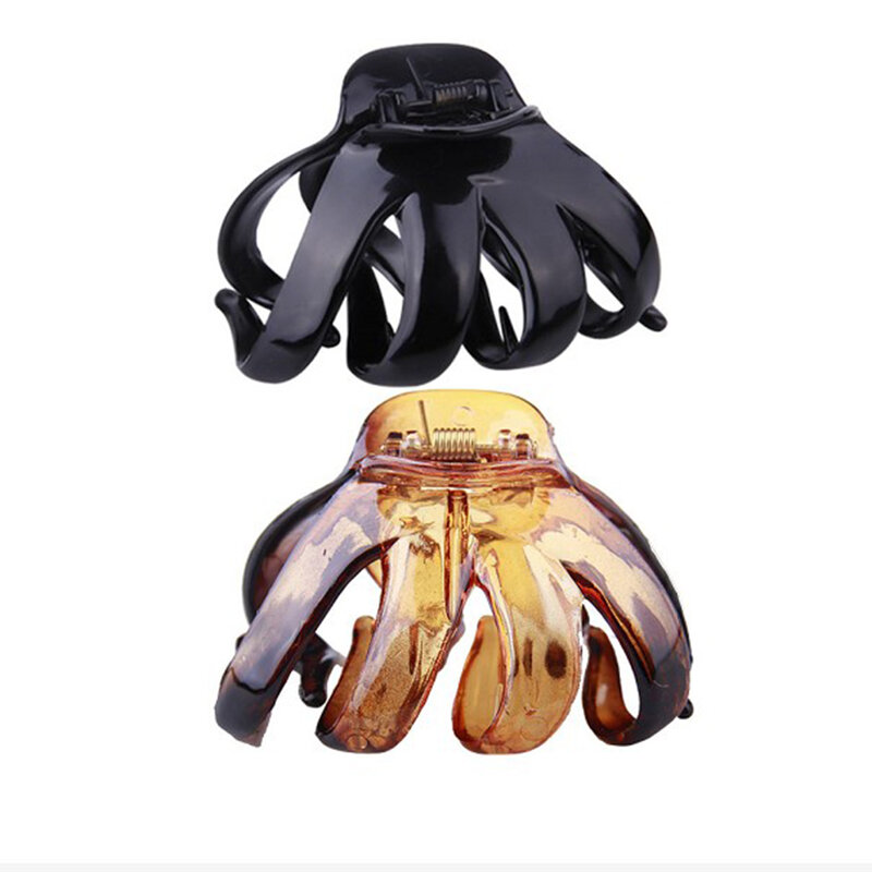 2 tamanhos feminino garra clip moda cor sólida polvo hairpins rabo de cavalo titular resina acrílico cabelo crab clipes acessórios para o cabelo 2022