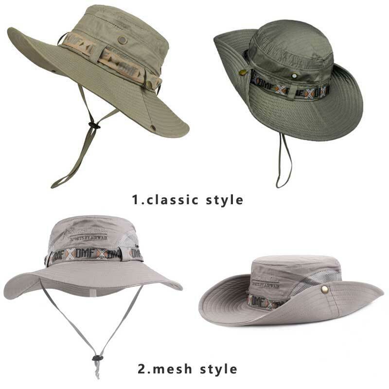 Chapéu de aba larga para homens, proteção UV, chapéu de pescador, boné protetor solar de praia, Panamá, safári, caça, caminhadas, ao ar livre, verão