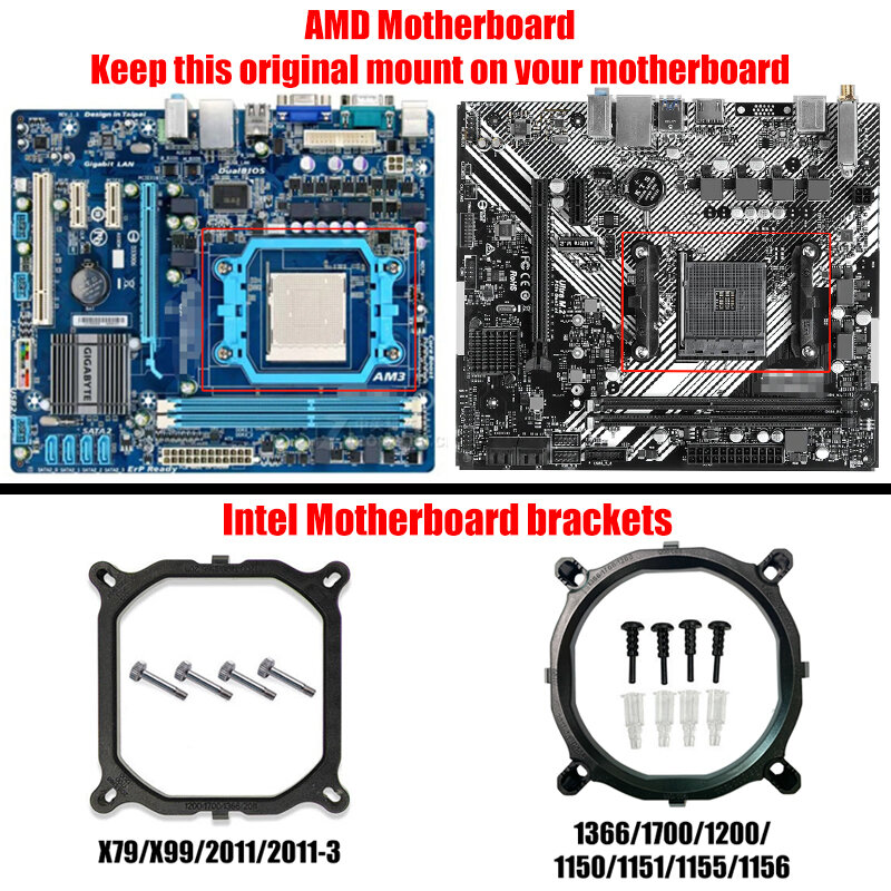 4 Heat Pipes ARGB CPU Cooler 120MM Low Profile 4PIN PWM PC Radiator for Intel LGA 1700 2011 1150 1151 X99 AM3 AM4 Ventilador