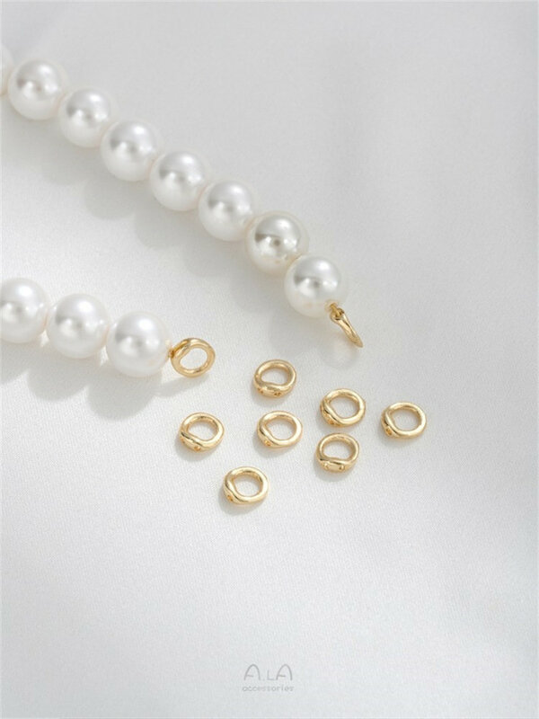 Chaîne enveloppée en or 14 carats, double trou, boucle fermée, bricolage, bracelet de perles, accessoire de collier, structure de fermeture, accessoire de bague de connexion