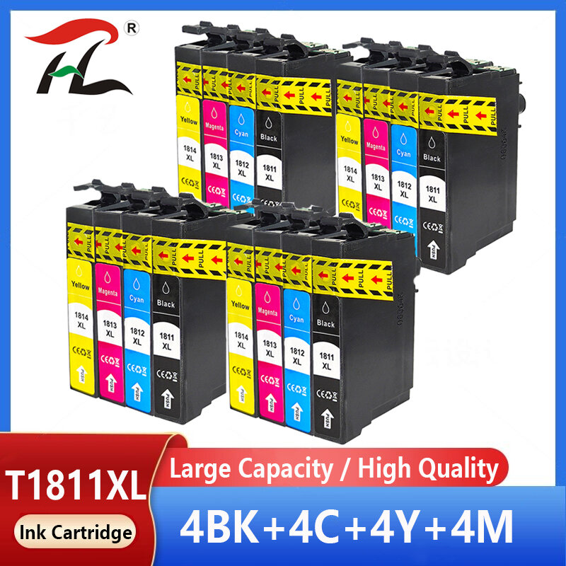 Cartuchos de tinta compatíveis para impressora Epson, compatíveis com EPSON 18XL, T1811, T1814, XP-415, XP-30, XP-102, XP-202, XP-205, XP-302, XP-305, XP-402,