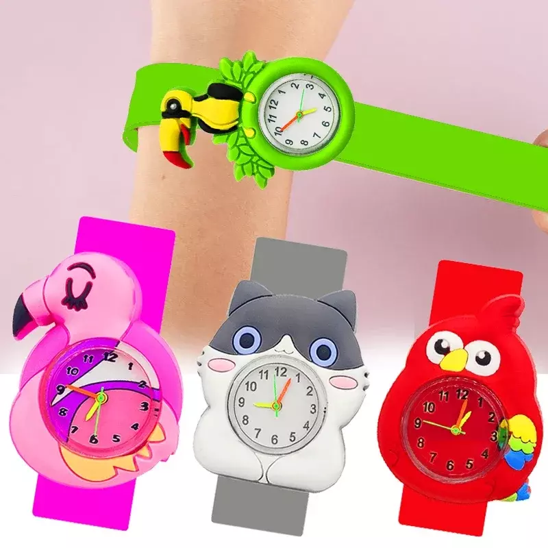 子供のための動物の形をしたクォーツ時計,200スタイル,漫画の動物の形をした子供のためのユニコーンウォッチ,赤ちゃんの腕時計,クリスマスプレゼント