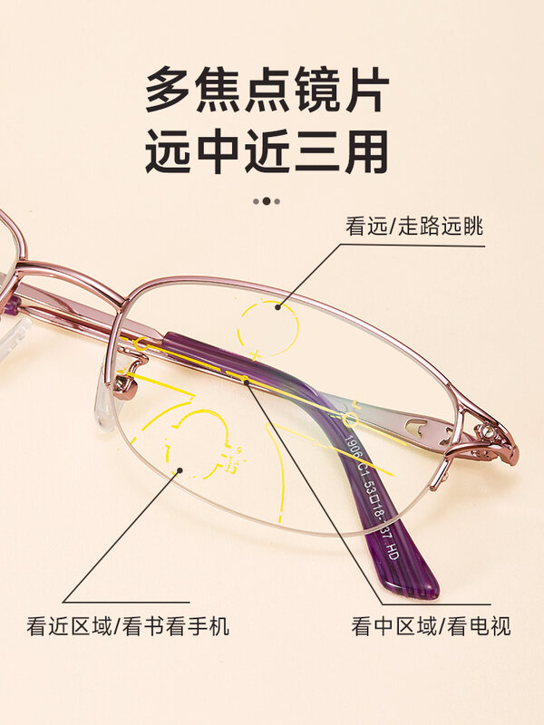 Reading Glasses Dual-Purpose Glasses for Middle-Aged and Elderly HD Anti-Blue Ray Glasses Women