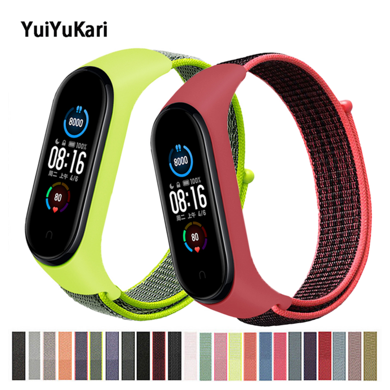 Bracelet en nylon pour Xiaomi Mi Band, boucle de sport, ceinture de montre, bracelet, 8, 7, 5, 4, 3