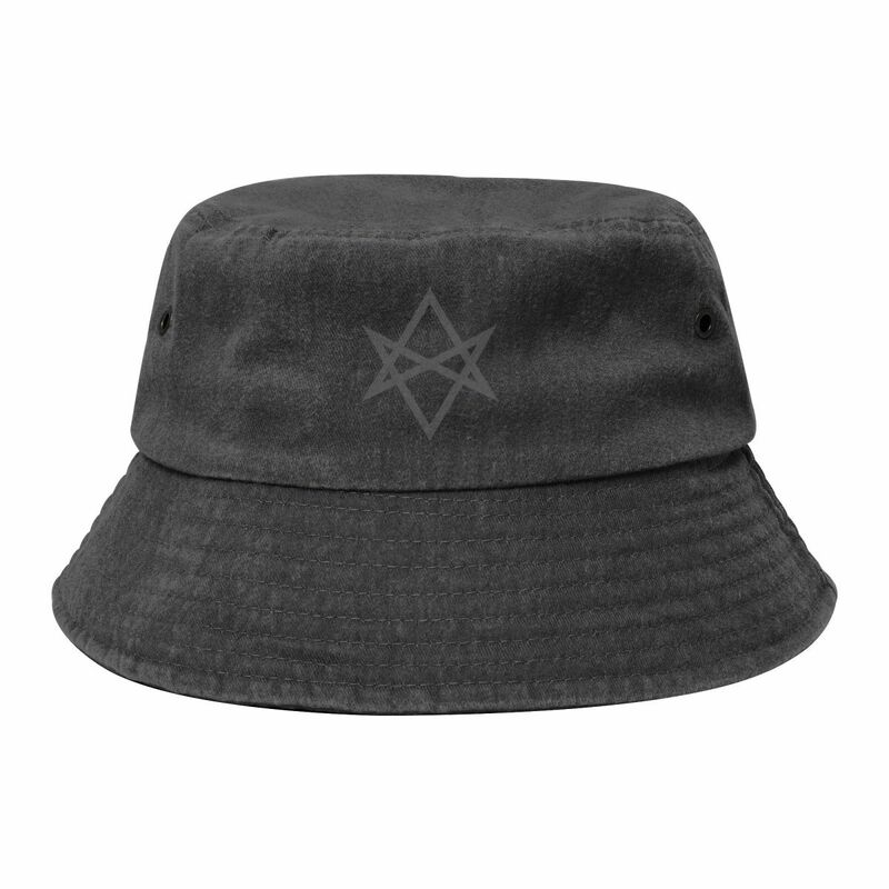 หมวก Topi Bucket ทรงหกเหลี่ยมลายยูนิคอร์นหมวกอนิเมะสีเทาหมวกอนิเมะแบบสั่งตัดสำหรับผู้ชายผู้หญิง