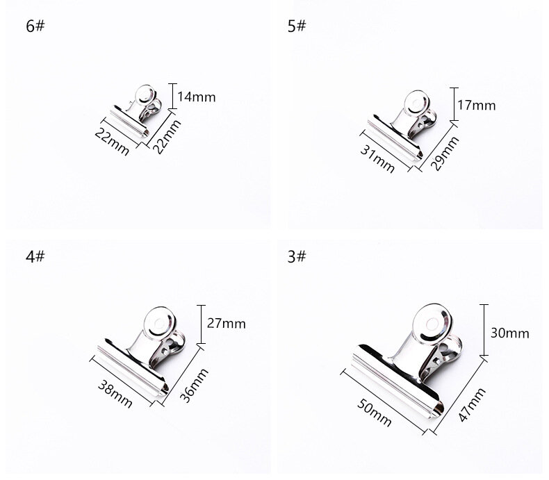 10P Krachtige Metalen Clip Briefpapier Kantoorbenodigdheden Huishoudelijke Map Vaststelling Kleine Boek Clip Extra Grote Schets Boord Tekening Clip