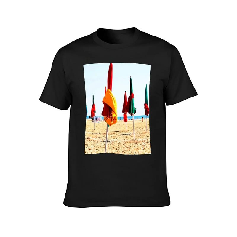 Deauville-T-Shirt Plage pour Homme, Haut Noir, Vêtements d'Été