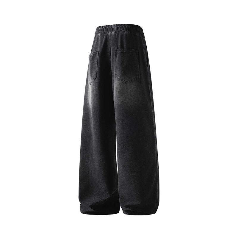 Wiosenne nowe luźne spodnie do mycia dżinsów amerykańska moda vintage dżinsów mężczyźni luźne pranie do starych spodni