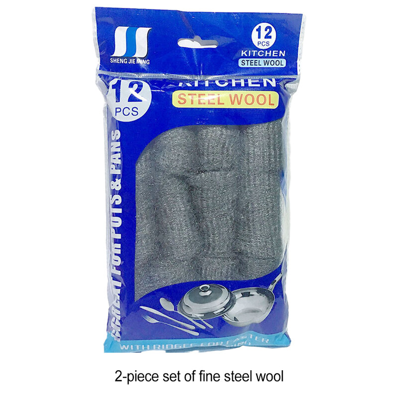 12pcs/set Efficient And Durable Steel Wool For Kitchen Cleaning Tasks Easy To Kitchen Steel Wool As Shown