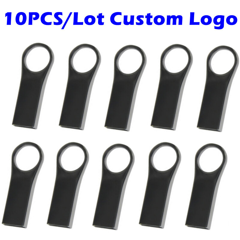 10PCS Free Custom Logo Gift USB Flash Drive Pendrive 4gb 8gb 16gb 32gb 128mb USB 2.0 Pen Drive Disk Metal Cle USB 2.0
