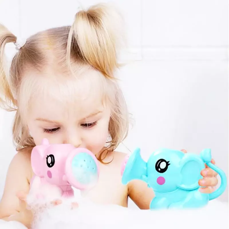 Mainan mandi kartun bayi, 1 buah mainan mandi bayi, gajah, alat semprotan air, bak mandi plastik, permainan interaktif