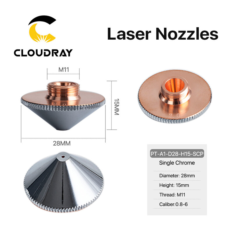 Cloudray-boquilla láser de doble capa, diámetro de 28mm, calibre de 0,8-6,0mm, cabezal de corte de fibra Precitec WSX, 10 unidades por lote