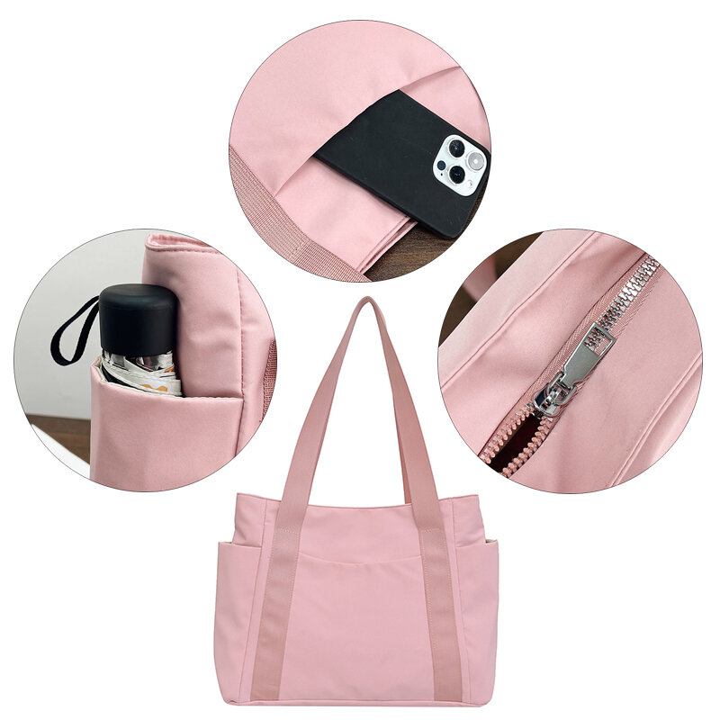 Вместительная женская сумка через плечо, нейлоновая сумка-тоут, дорожная сумка, спортивная и удобная сумка