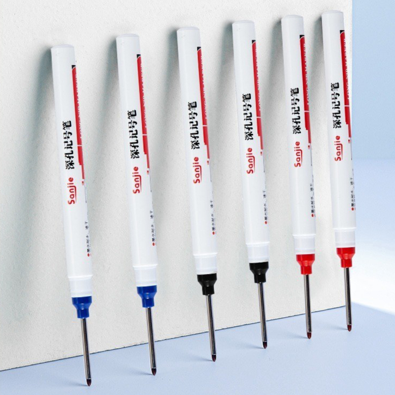 20mm /30mm White Long Head Marker Pens Multi-purpose Bathroom Woodworking Decoration Deep Hole Marker Pen Ink Tools 1/3Pcs/Set