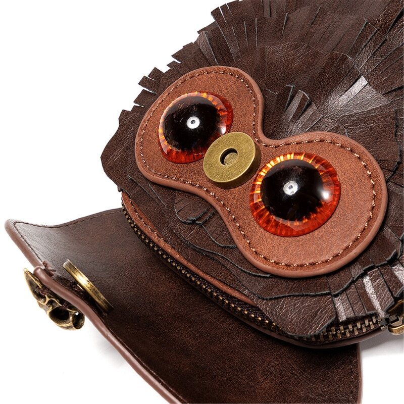 Women PU Leather Bag Owl Crossbody Bag Medieval Shoulder Bag
