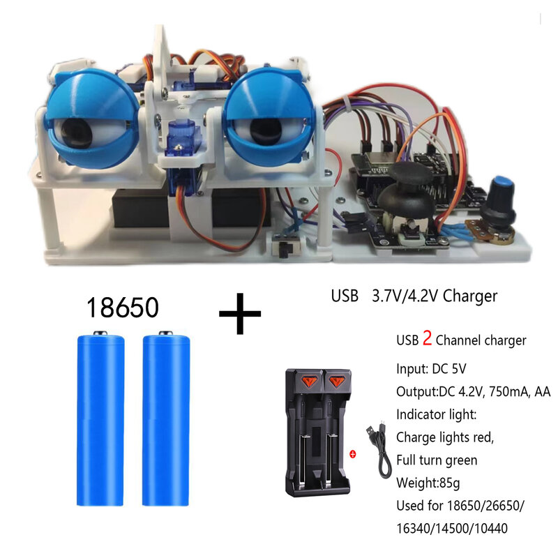 Programável Robot Eyes Kit, Controle APP e Controle Joystic, SG90, Impressão 3D, Arduino, DIY