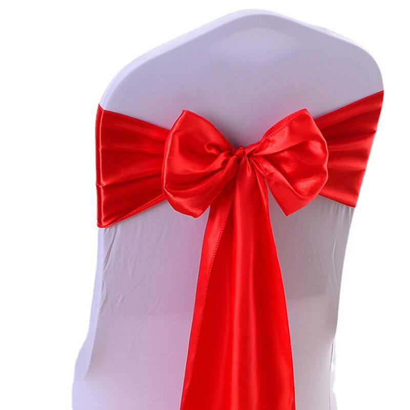 10/100 pz raso sedia arco telai sedia da sposa nodi nastro farfalla cravatte per feste evento Hotel banchetto decorazione della casa