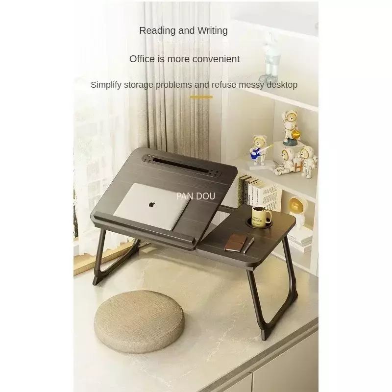 Mesa portátil dobrável para laptop, Cama e sofá, Mesa de colo, Bandeja de cama, Mesa para estudo e leitura, Mesa de bandeja superior, Novo