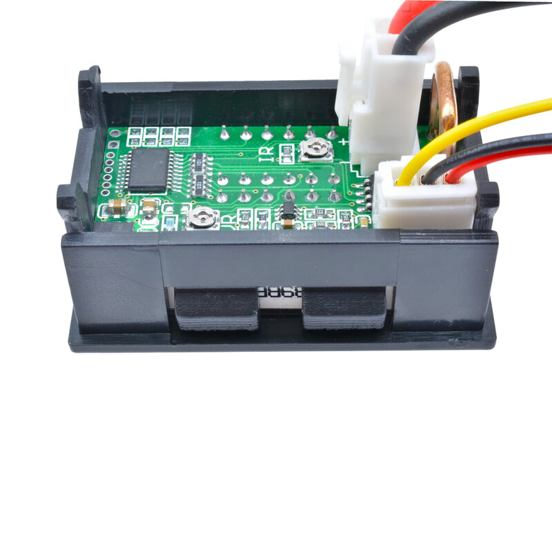 Mini voltímetro Digital, amperímetro de 4 bits, 5 cables, medidor de corriente de voltaje, probador azul, rojo, pantalla LED Dual, 100V CC, 200V, 10A, 0,28"