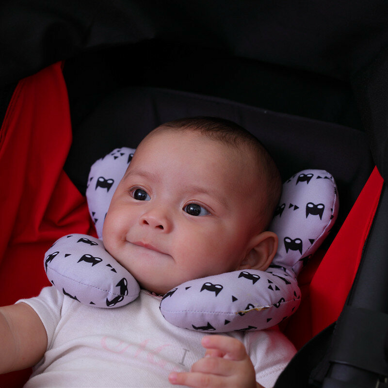 Almohada protectora de viaje para bebé, asiento de coche, soporte para cabeza y cuello, suave, reposacabezas en forma de U, cojín de protección para niños