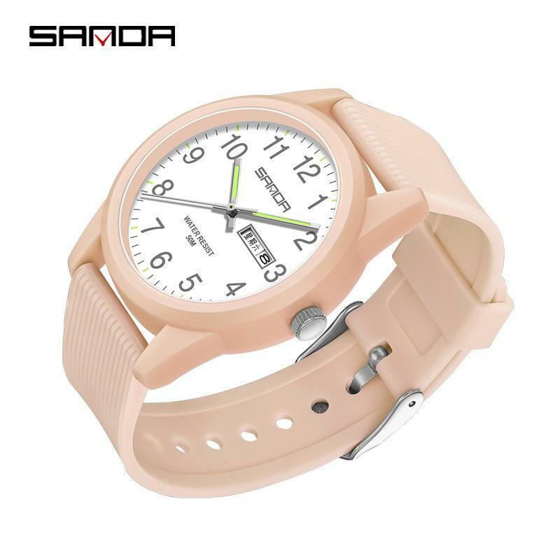 Sanda-Reloj de mano luminoso para hombre y mujer, pulsera de silicona, de cuarzo, Simple, para amantes, regalo, 6090