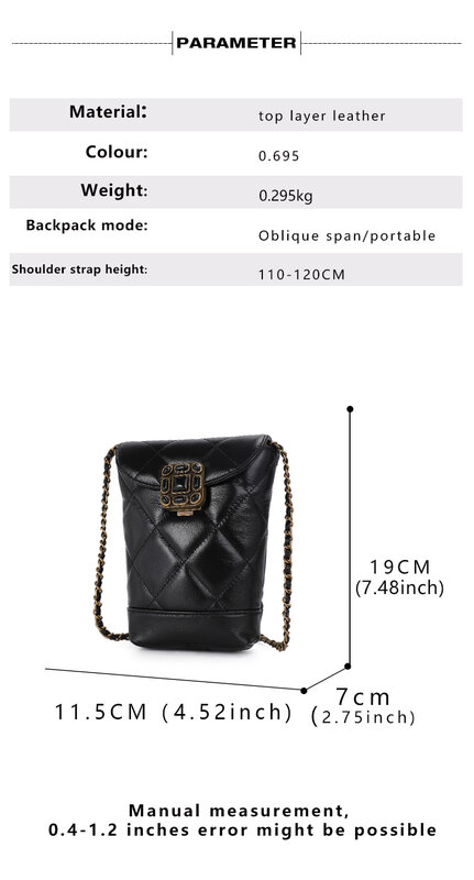 Genuine leather chain mobile phone bag 2023 new mini soft cowhide backpack with advanced texture niche diagonal shoulder bag