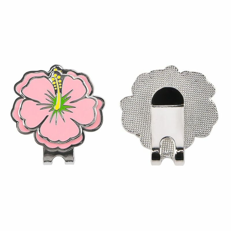Clip magnético para sombrero de Golf, marcador de bola, flor de cereza, rosa, amarillo, regalo