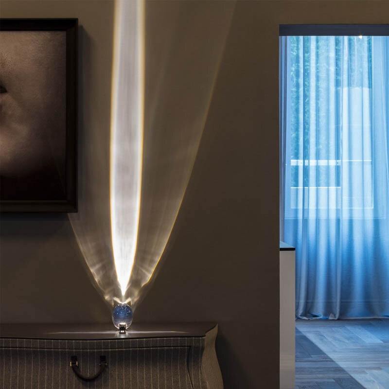 Lampu Meja Kristal Led Eye Of The Sky, Lampu Meja Samping Tempat Tidur Desainer Italia untuk Dekorasi Kamar Tidur Tamu Hadiah Proyektor Malam