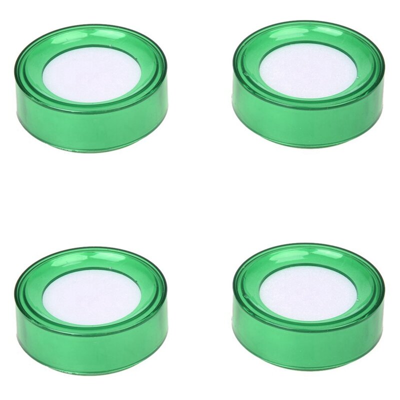 Esponja de plástico verde para dedo, 7Cm de diámetro, para cajero de dinero húmedo, 4 piezas