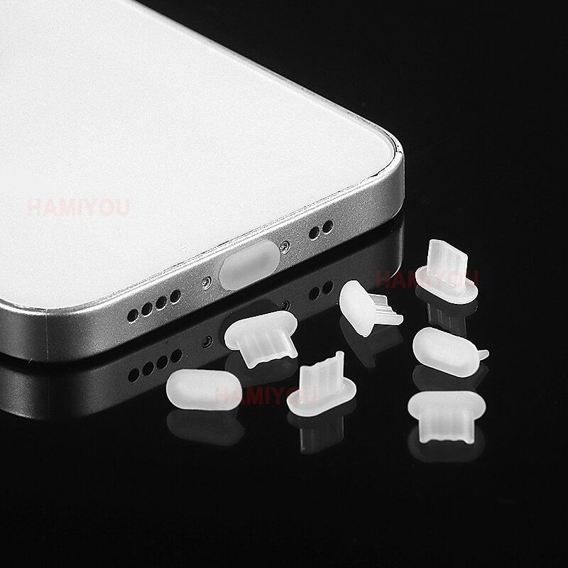 Tappo di polvere in silicone/porta di ricarica del telefono/Adatto per iPad Air/iPhone 14 Plus 13 12 Mini 11 Pro Max XR/  Adatto per spine morbide della porta micro USB