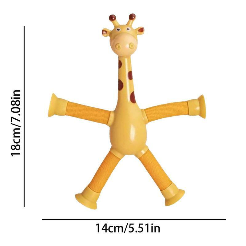 Crianças Ventosa Brinquedos Pop Tubes Stress Relief Telescópico Girafa Fidget Brinquedos Foles Sensoriais Brinquedos Anti-stress Squeeze Toy