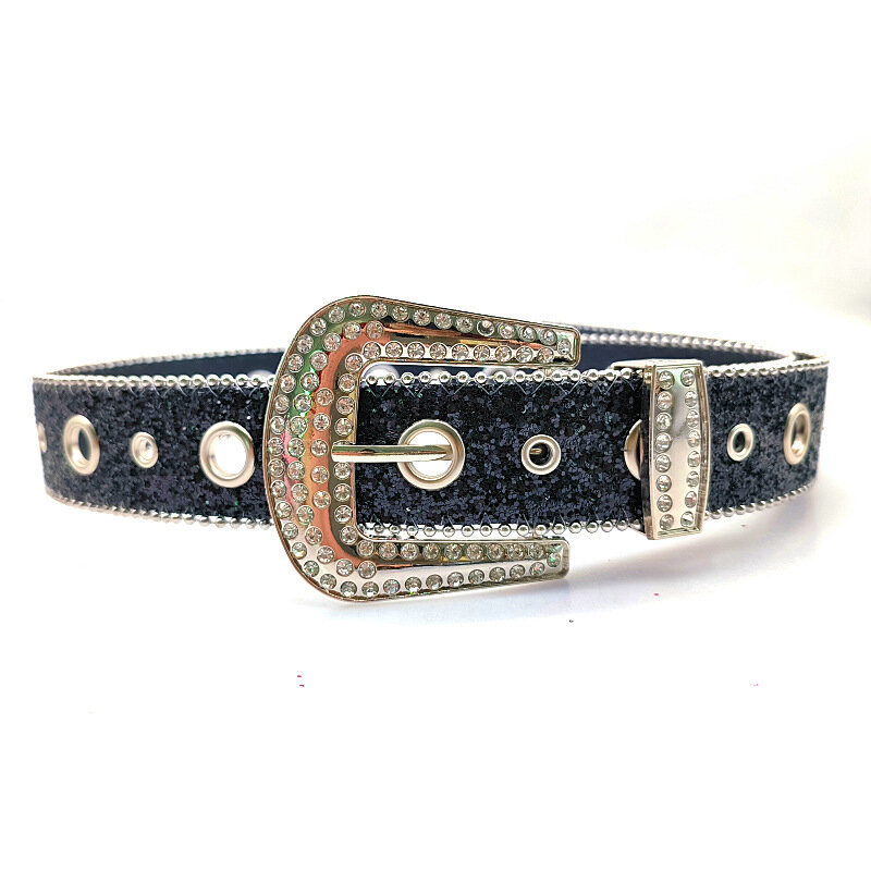 Cinturones góticos para mujer y hombre, correa de cuero PU con diamantes de imitación, estilo vaquero occidental Y2K, a la moda, novedad