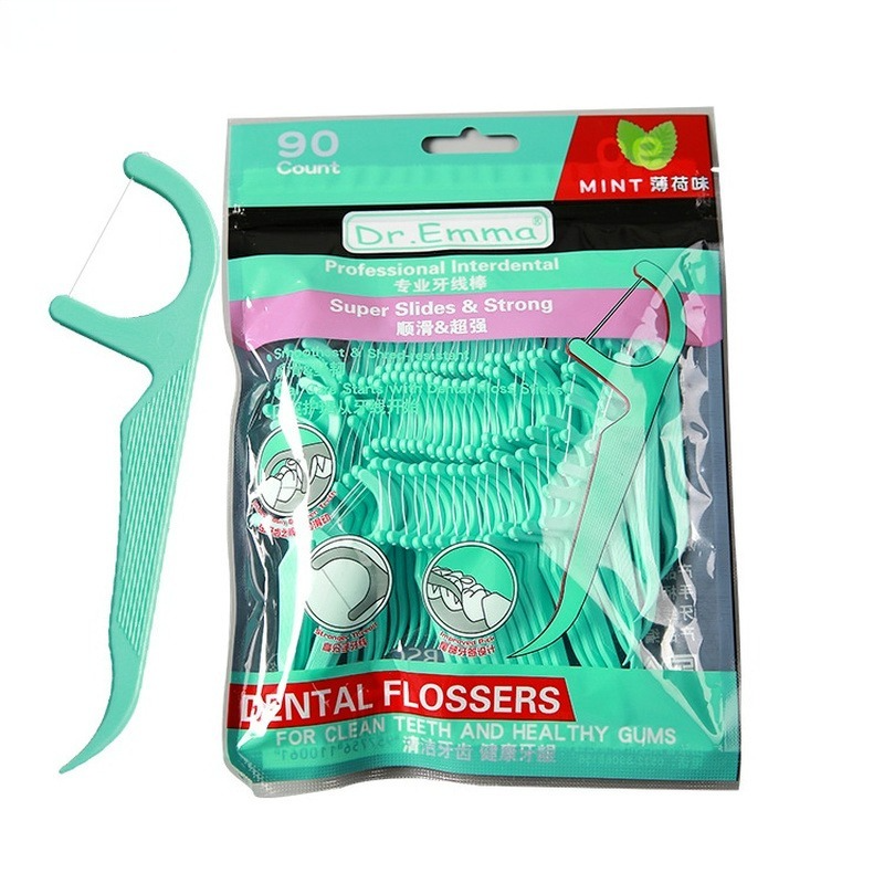 90 sztuk Dental Flosser Flosser wykałaczki kij ząb czyszczenie zębów szczoteczka międzyzębowa nić dentystyczna