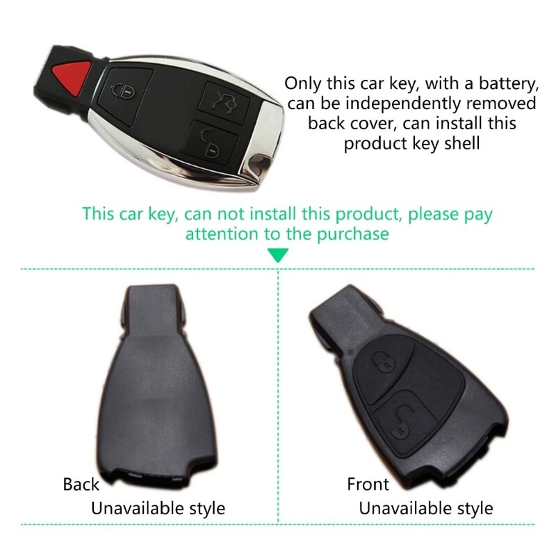 Key Back Case Rear Cover For S300 S350 E260 GLK300 ML350 B200 Car Interior