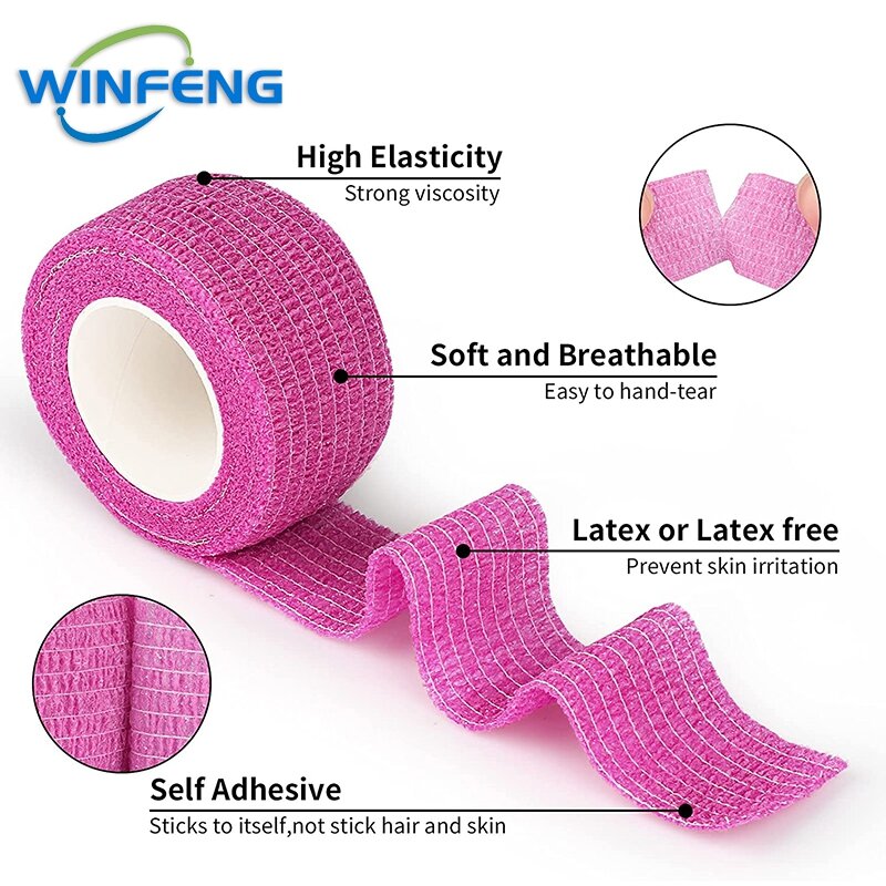 10 sztuk Self przylepny bandaż elastyczny apteczka włókniny taśma z tkaniny ochronny sprzęt kolana opaska na łokieć szkody Pad