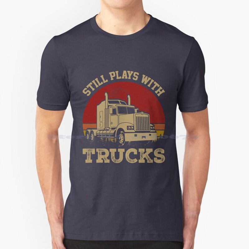 Футболка для грузовиков, 100% хлопок, водитель грузовика, тракер, папа, грузовик по дороге