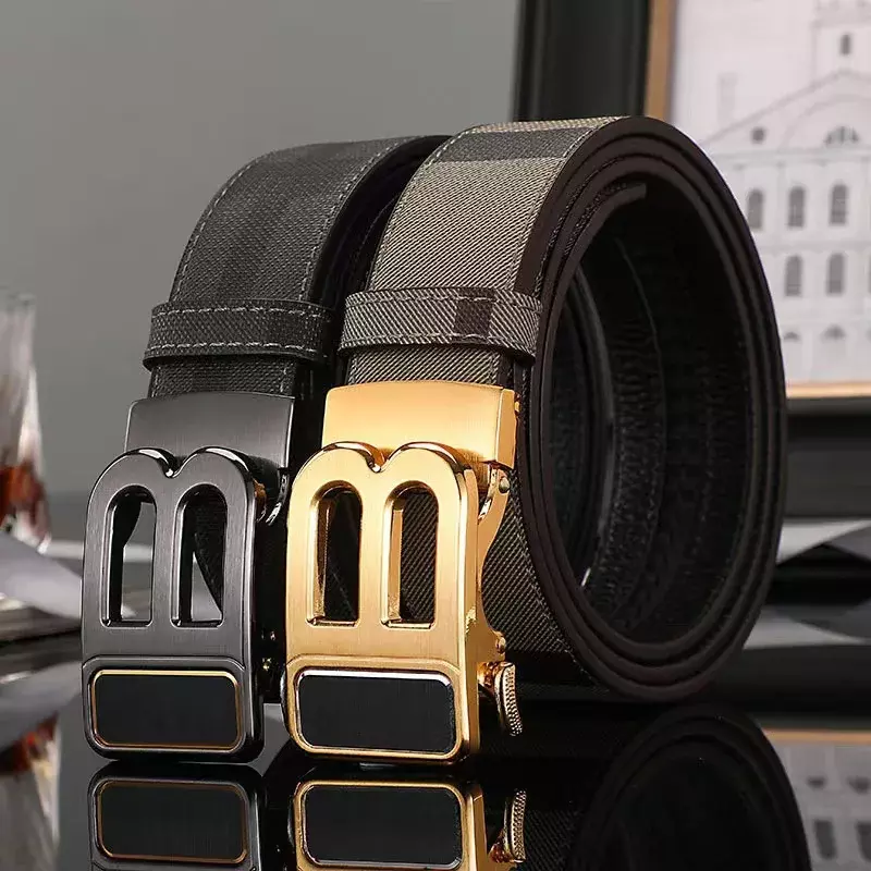 Cinturón de diseñador de alta calidad para hombre, cinturones masculinos famosos de marca de lujo, hebilla B, cinturones de cuero genuino para hombres, ancho de 2024 cm, Vintage, 3,4