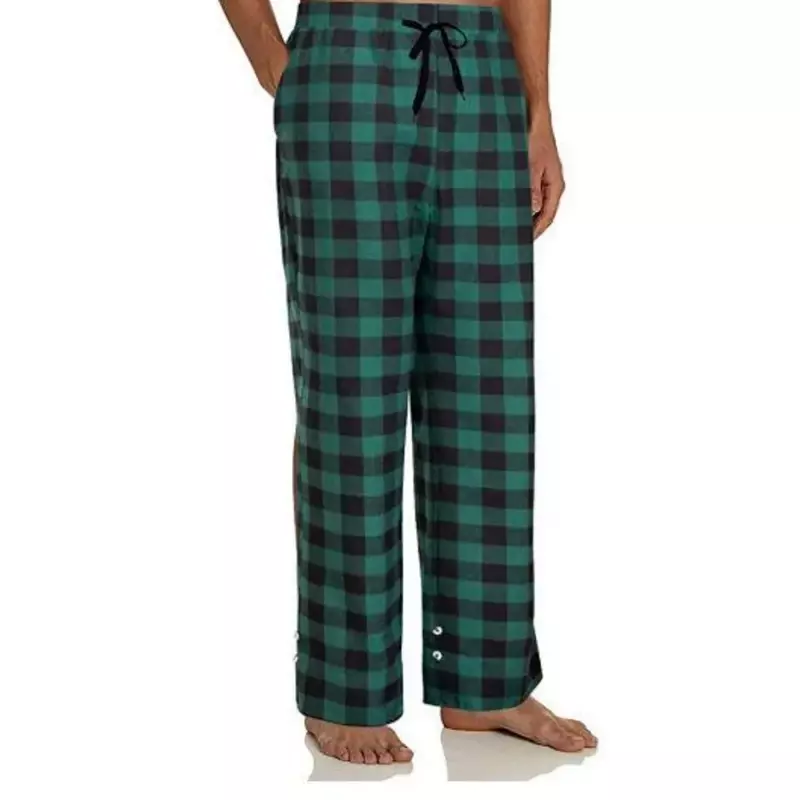 Модная мужская повседневная Хлопковая пижама, длинные брюки, мягкий удобный свободный эластичный пояс, клетчатая удобная одежда для сна, домашние штаны для отдыха, Новинка