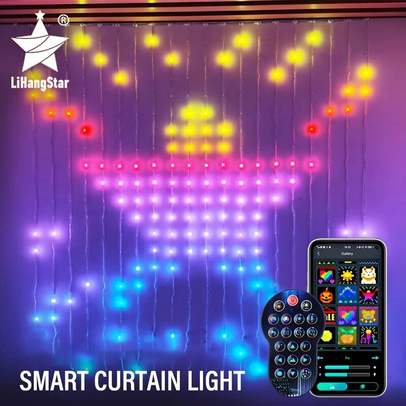 400LED Smart Curtain Lights, RGBIC Color change Christmas Lights String dimmerabile modelli fai da te con musica per il cortile della camera da letto