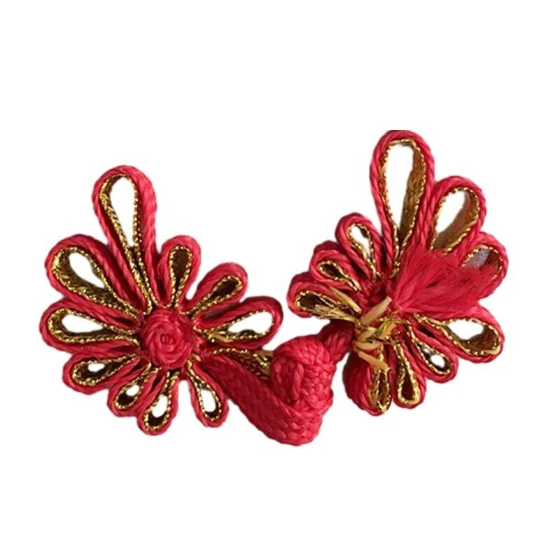 Forma fiore Cheongsam cinese Nodo Chiusura con bottoni Nastro fissaggio Costume Camicia Abito Accessori artigianali