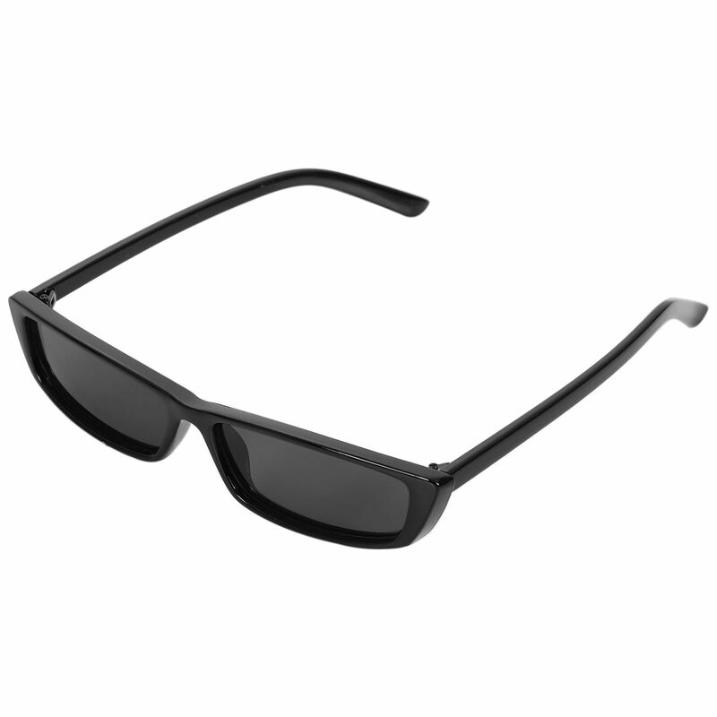 Vintage prostokąt okulary przeciwsłoneczne kobiety małe okulary przeciwsłoneczne okulary Retro S17072 czarny czarny