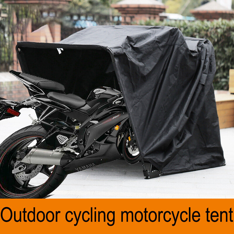 Refugio impermeable para motocicleta, cubierta de alta resistencia para garaje, Oxford 600D, sombrilla de almacenamiento, tienda impermeable