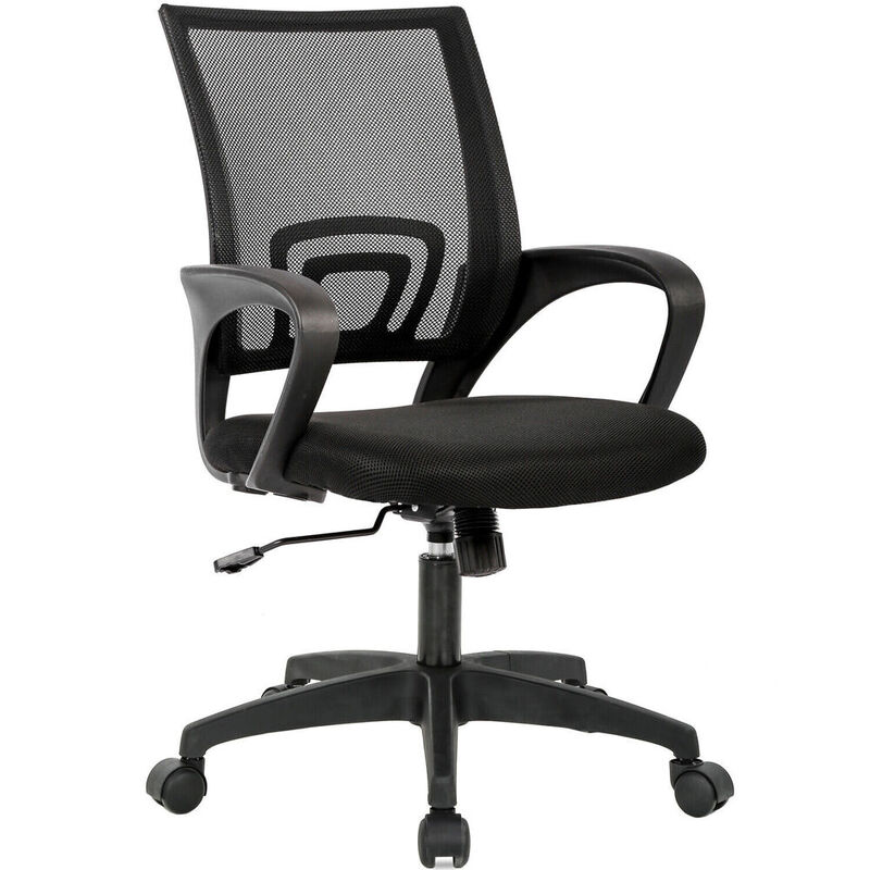 Kursi kantor rumah ergonomis, dudukan meja jala kursi komputer dengan dukungan Lumbar sandaran tangan, kursi putar eksekutif dapat disesuaikan
