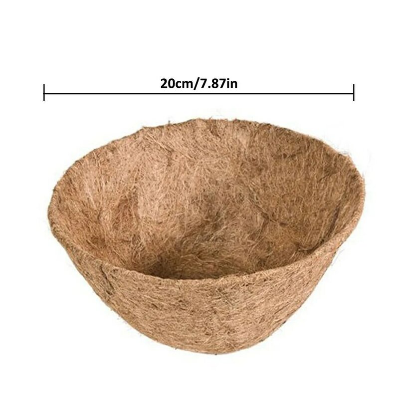 Coco Liner | 7.87 Inch Round Coco Liners for Hanging Basket Mat Replacement | Natural Coconut Fiber