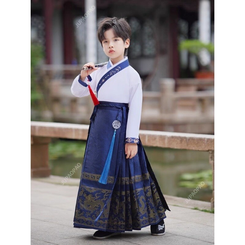 어린이 새해 옷 고대 북보이 학생 원피스 소년 파티 공연 사진 가운, 전통 코스튬 중국 학교 옷