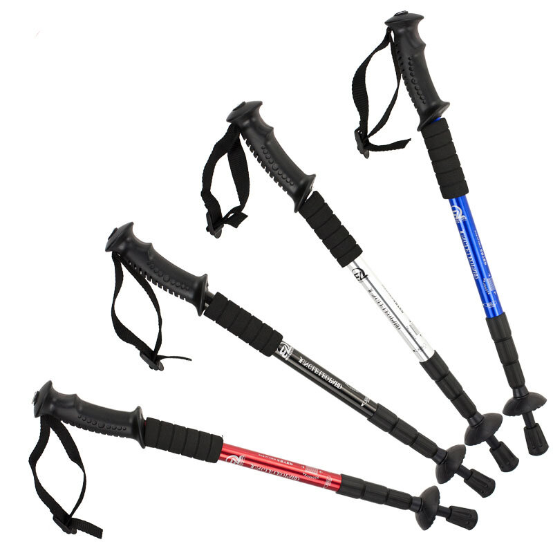 Outdoor Cane  Alpenstocks  Aluminum Alloy Telescopic Rod  Mountain Climbing Equipment  Walking Crutches Stick Men Hidden Sword
