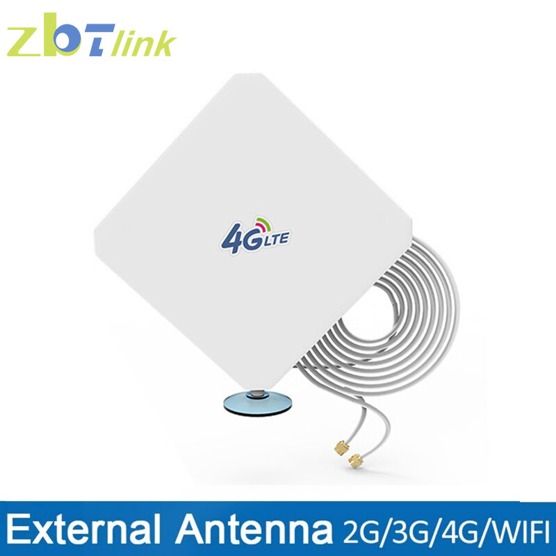 Antena Wifi eksternal 4G LTE pendapatan tinggi, antena luar ruangan 5dBi Directional Wide Band MIMO SMA TS9 CRC9 3 Meter RG174 untuk Router