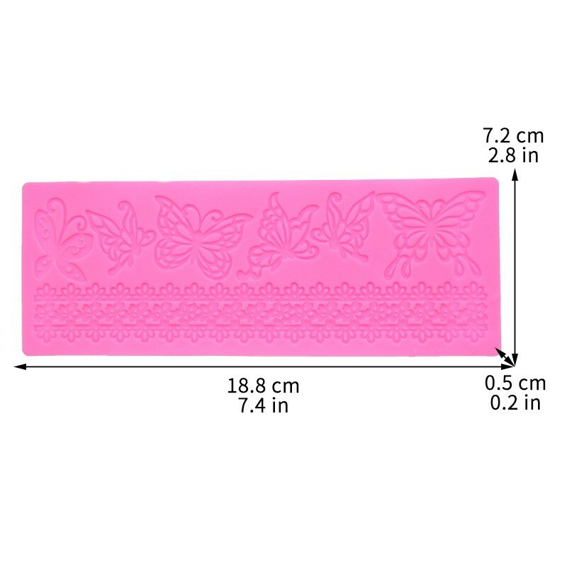 Butterfly Lace Pattern Silicone Mold Fondant Cake Rim Chocolate Dessert Pastry Making Decorative Kitchen Baking Accessories Tool