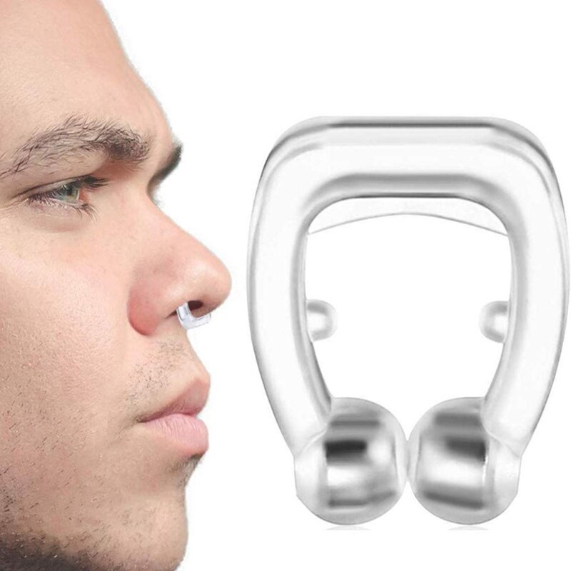 Mini Clip de nariz antirronquidos magnético de silicona, Mini pinzas para la nariz, ayuda para dormir para hombres y mujeres