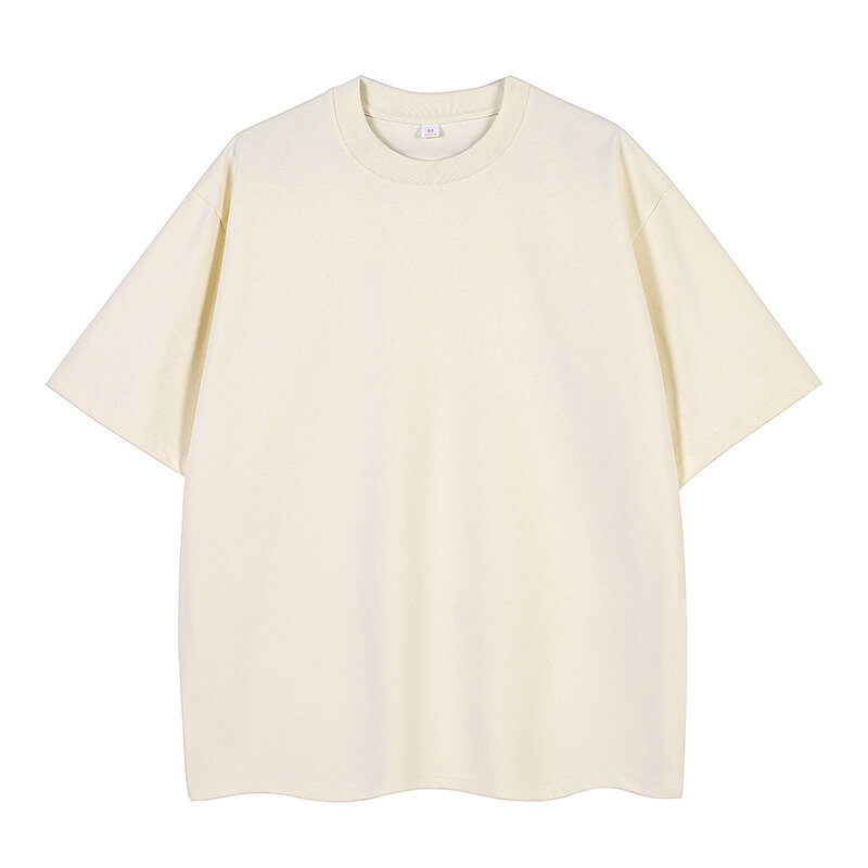 Letnie nowe jednokolorowe modne t-shirty z krótkim rękawem męskie główna ulica luźne bluzki z czystej bawełny dla młodzieży
